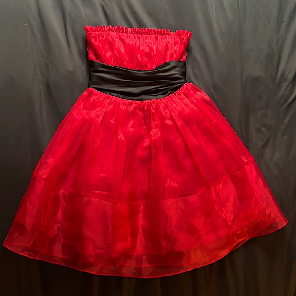 NWT Vintage Betsey Johnson Strapless Red Black Cocktail Prom Dress